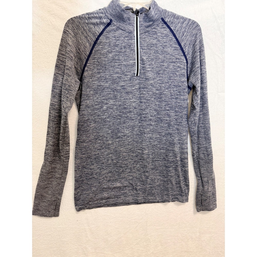 Pink Active Victoria's Secret Blue Space Dye Quarter Zip Pullover Thumbhole L